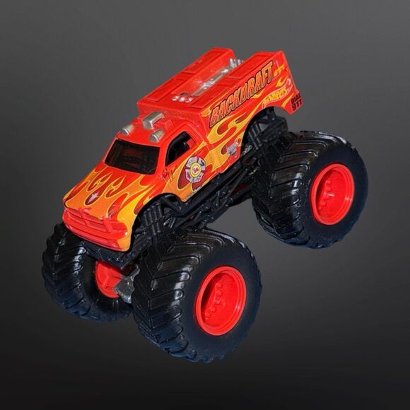 Y2K Hot Wheels Monster Jam Haulin Heat & Backdraft Die Cast  Monster Trucks 1:64 - Picture 7 of 9